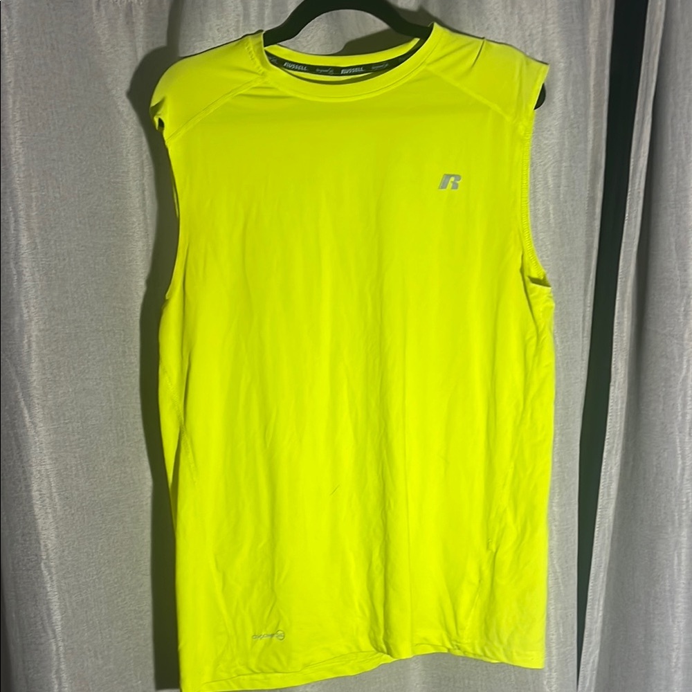 Russell Athletic Men's Neon Yellow Sleeveless Shirt
